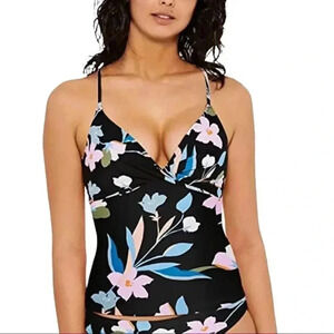 Hula Honey Flourishing Floral Print Juniors Tankini Swim Top